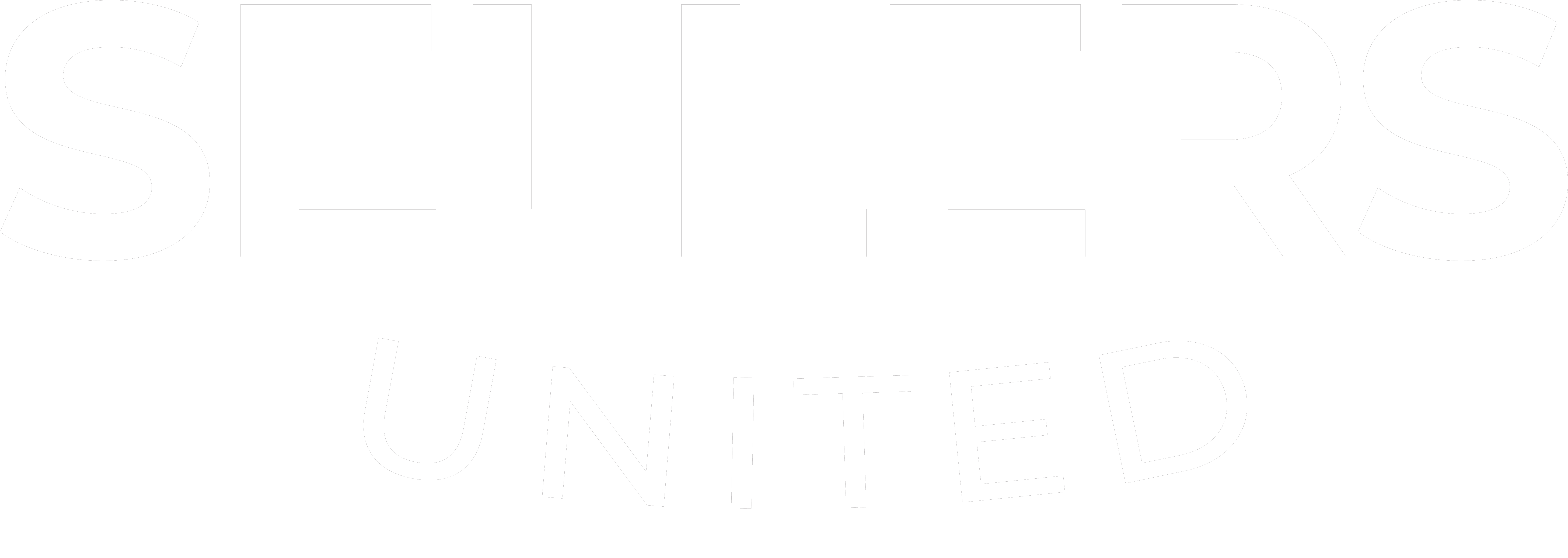 Sellers United white curved logo